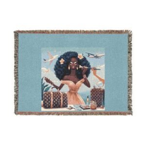 cozy woven blanket for nostalgic vibes, home decor, gift for friends, warm throw, art inspired tapestry