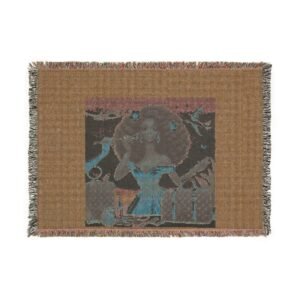 cozy woven blanket for nostalgic vibes, home decor, gift for friends, warm throw, art inspired tapestry