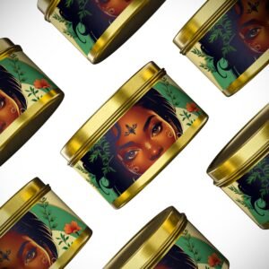 artistic tin candles with floral design, relaxing home decor, gift for her, self care, aromatherapy candles, birthday gift