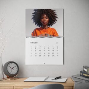 elegant afrocentric wall calendar 2026 | inspirational art, monthly planner, glossy or matte.