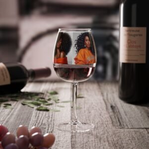 12oz wine glass — afro chic portraits stemmed glass for wine lovers