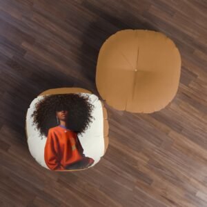 Alternative view of Tufted Floor Pillow with Afrocentric Design, Bohemian Decor, Cozy Seating, Unique Home Accent, Gift for Her, Round Pillow