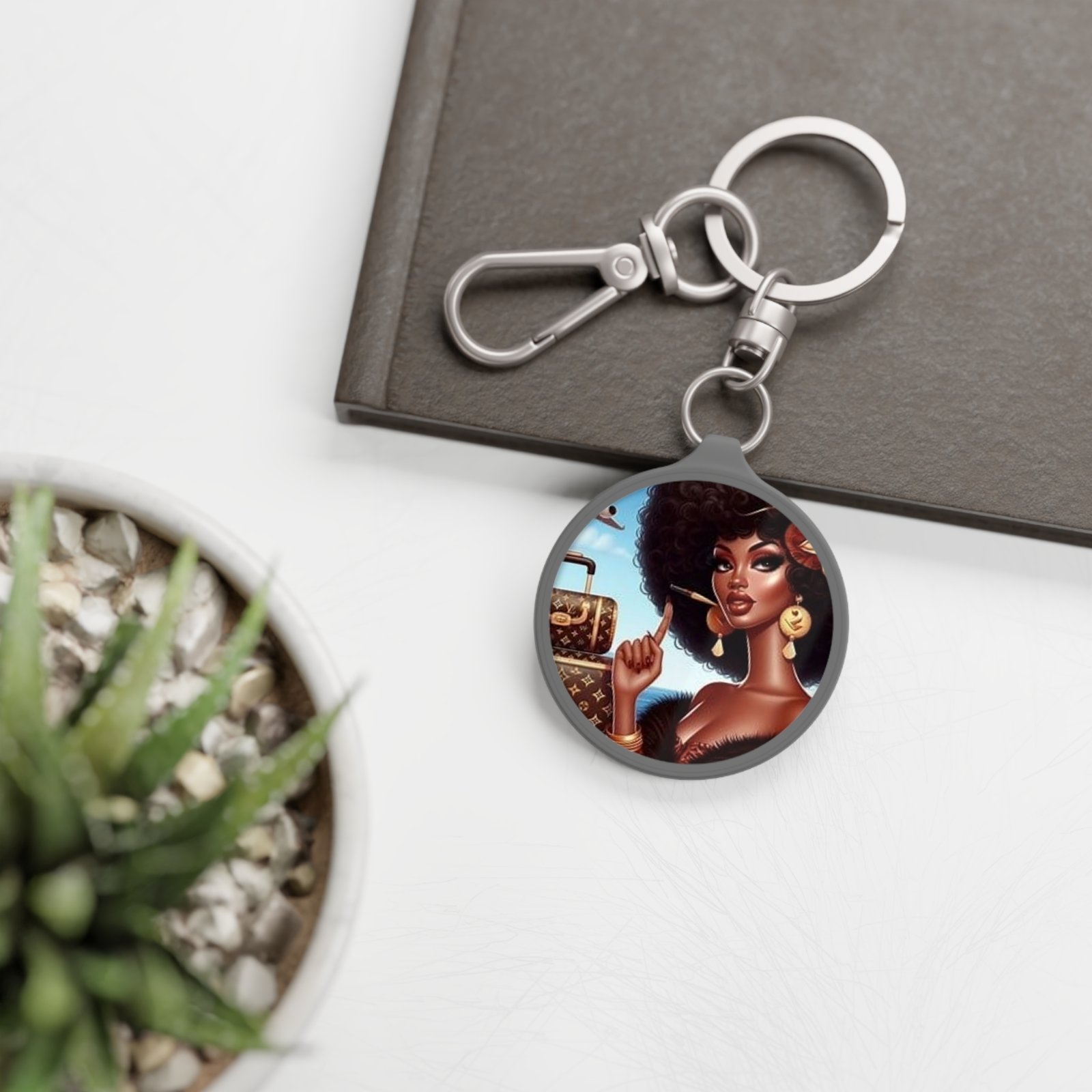 the traveling diva collection stylish keyring tag.