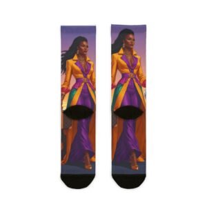 vibrant fashionista crew socks, stylish gift for trendsetters, cozy wear for everyday, unique footwear for fashion lovers, [...]
