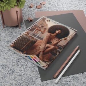 travel inspired spiral notebook with vibrant art, perfect for journaling, note taking, gift for artists, travel lovers, and students