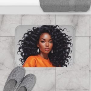 stylish curly hair bath mat | home decor, bathroom accessory, boho bathroom, gift for her, unique bath mat
