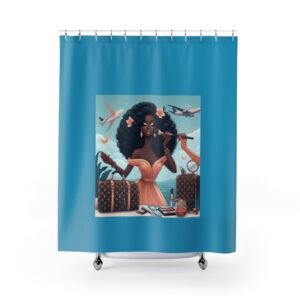 Vibrant Travel-Themed Shower Curtain, Stylish Bathroom Décor, Unique Home Makeover, Gift Idea for Travelers, Fun Housewarming Essentials