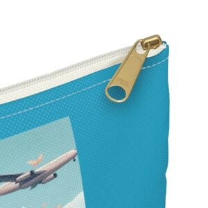 the traveling diva collection. chic travel accessory pouch for organizing essentials, (black zipper,white zipper).