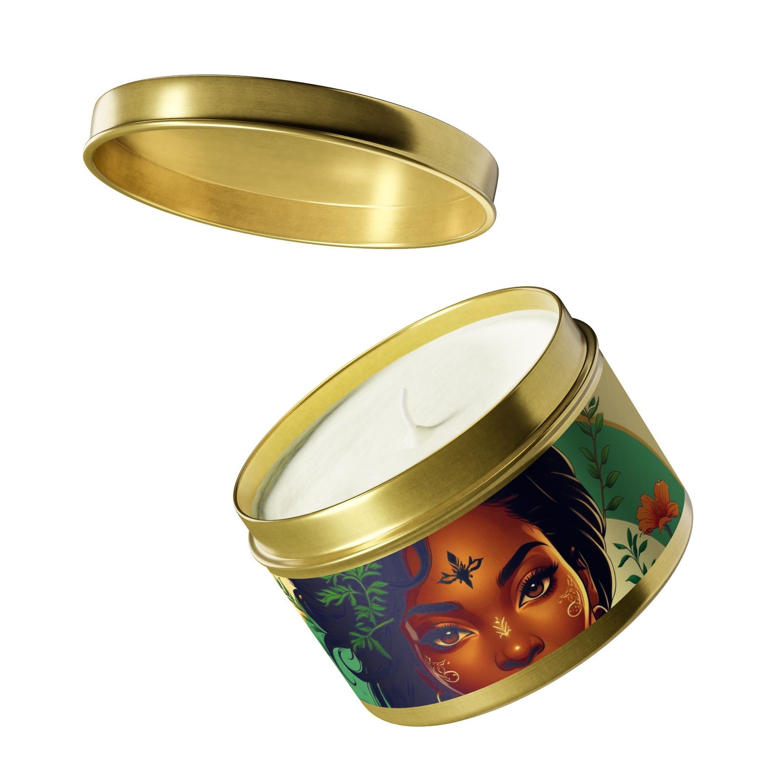 artistic tin candles with floral design, relaxing home decor, gift for her, self care, aromatherapy candles, birthday gift