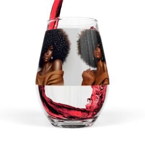 afro queen stemless wine glass — 11.75 oz