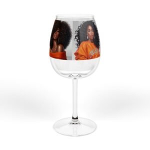 12oz wine glass — afro chic portraits stemmed glass for wine lovers
