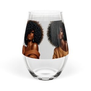 afro queen stemless wine glass — 11.75 oz