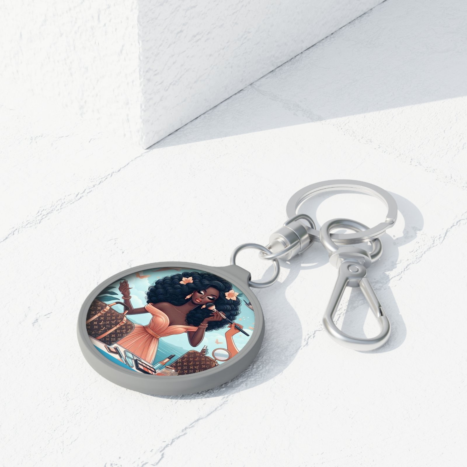 the traveling diva collection stylish keyring tag.