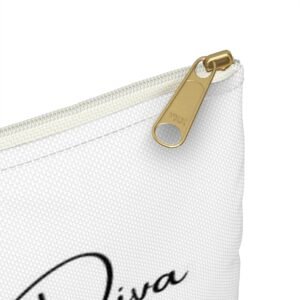 the traveling diva makeup bag. chic travel accessory pouch for the travel lover. ( black zipper, white zipper).