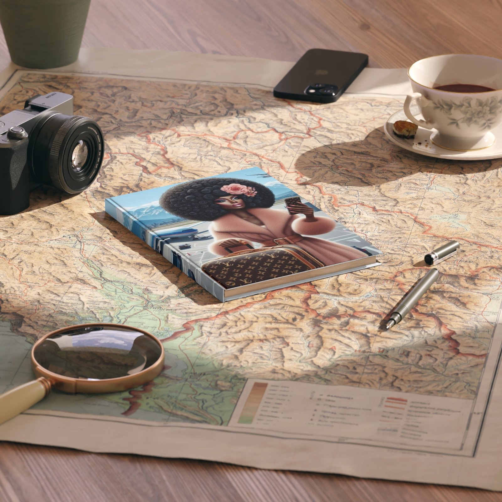 stylish travel journal for fashion lovers, elegant a5 notebook, chic writing companion, perfect gift for travelers, fashionista must have