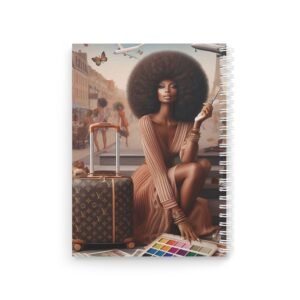 travel inspired spiral notebook with vibrant art, perfect for journaling, note taking, gift for artists, travel lovers, and students