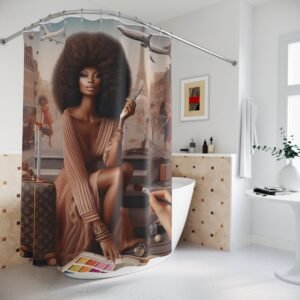copy of vibrant travel themed shower curtain, stylish bathroom décor, unique home makeover, gift idea for travelers, fun housewarming essentials