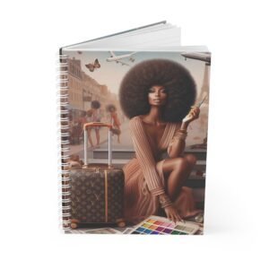 travel inspired spiral notebook with vibrant art, perfect for journaling, note taking, gift for artists, travel lovers, and students