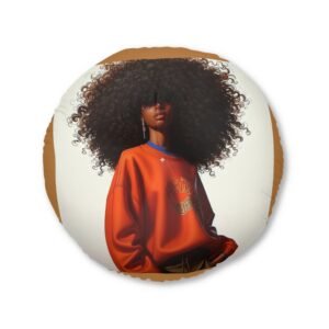 Tufted Floor Pillow with Afrocentric Design, Bohemian Decor, Cozy Seating, Unique Home Accent, Gift for Her, Round Pillow