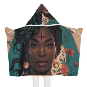 bohemian youth hooded towel, ideal for beach days, pool parties, spa days, gift for kids, fun summer accessory