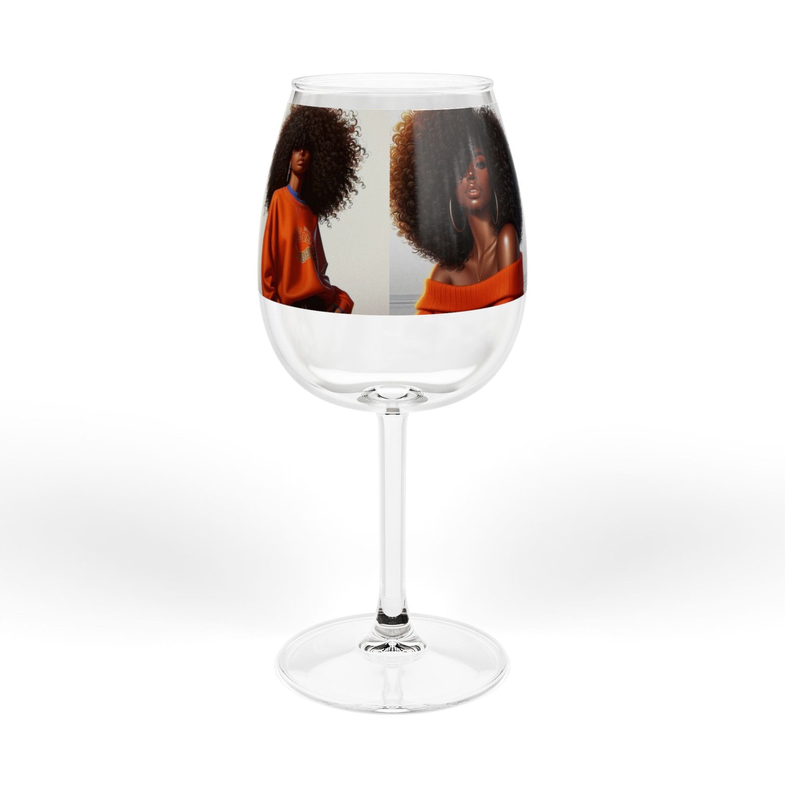 12oz wine glass — afro chic portraits stemmed glass for wine lovers