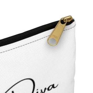 the traveling diva makeup bag. chic travel accessory pouch for the travel lover. ( black zipper, white zipper).