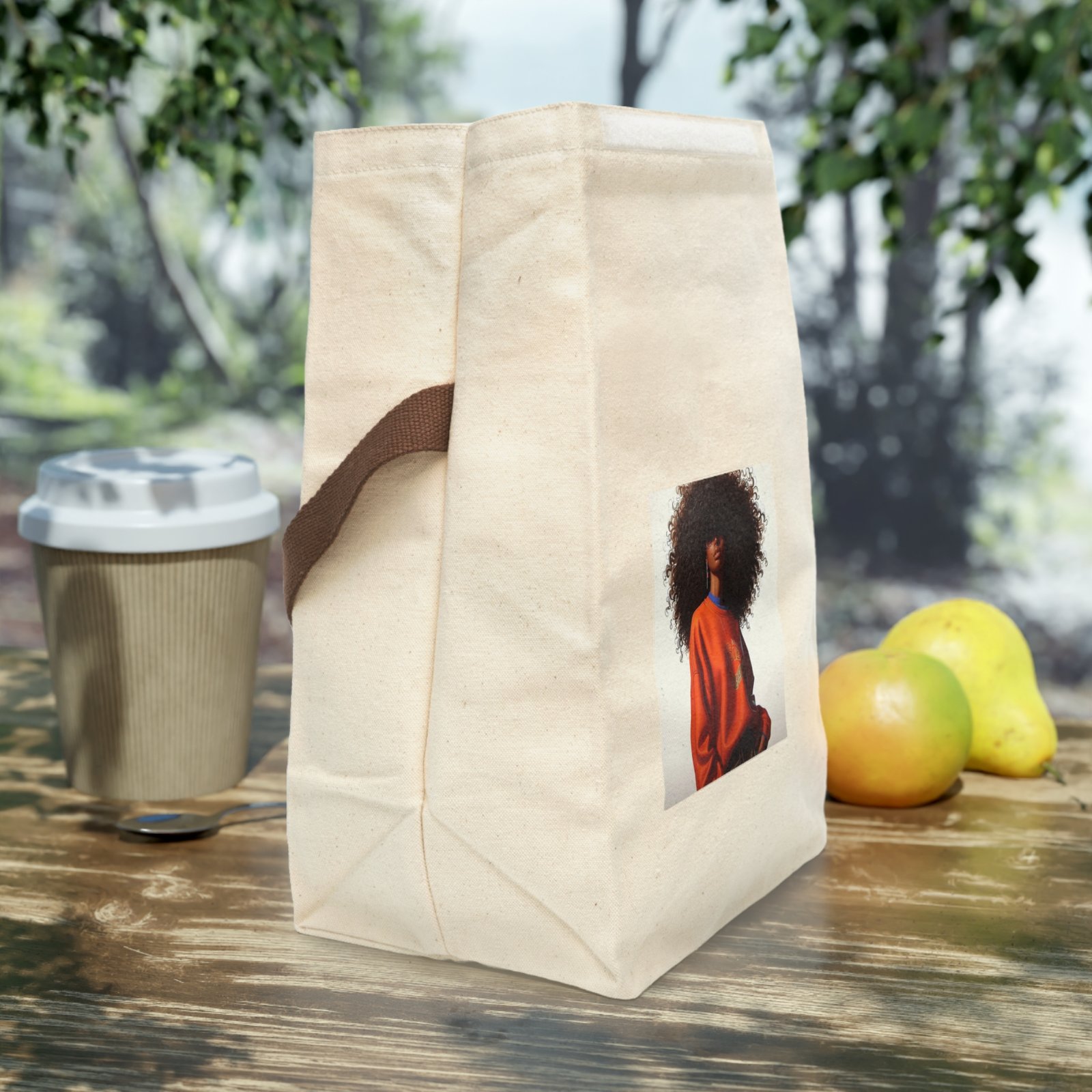 Stylish Canvas Lunch Bag, Eco-Friendly Lunch Tote, Perfect Gift for Foodies, Picnic Essential, Back to School - Image 4