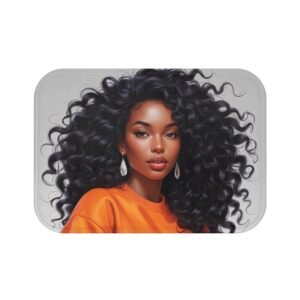 stylish curly hair bath mat | home decor, bathroom accessory, boho bathroom, gift for her, unique bath mat