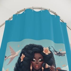 Alternative view of Vibrant Travel-Themed Shower Curtain, Stylish Bathroom Décor, Unique Home Makeover, Gift Idea for Travelers, Fun Housewarming Essentials