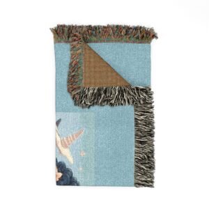 cozy woven blanket for nostalgic vibes, home decor, gift for friends, warm throw, art inspired tapestry
