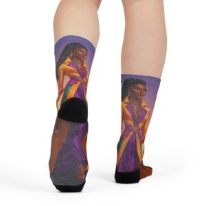 vibrant fashionista crew socks, stylish gift for trendsetters, cozy wear for everyday, unique footwear for fashion lovers, [...]