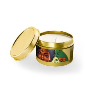 artistic tin candles with floral design, relaxing home decor, gift for her, self care, aromatherapy candles, birthday gift