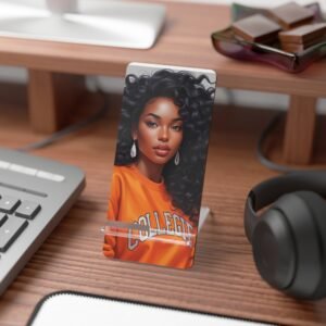 stylish mobile display stand for smartphones, phone holder, desk decor, college student gift, tech accessory, multi use display
