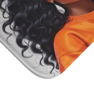 stylish curly hair bath mat | home decor, bathroom accessory, boho bathroom, gift for her, unique bath mat