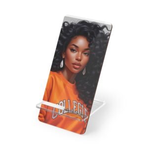 stylish mobile display stand for smartphones, phone holder, desk decor, college student gift, tech accessory, multi use display