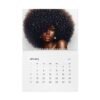elegant afrocentric wall calendar 2026 | inspirational art, monthly planner, glossy or matte.