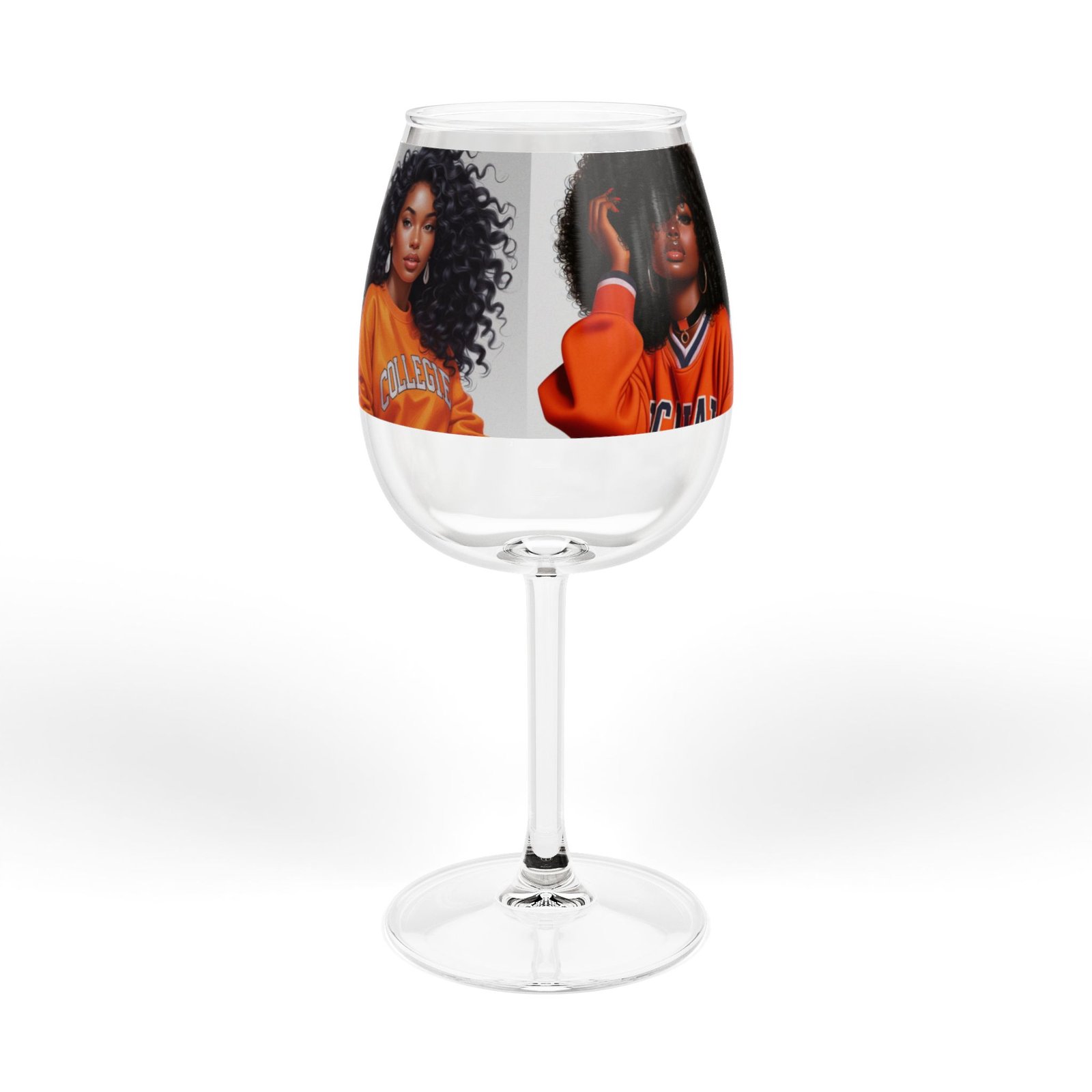 12oz wine glass — afro chic portraits stemmed glass for wine lovers