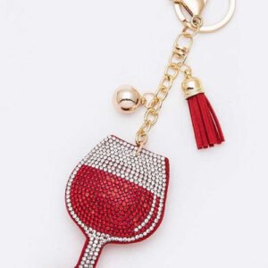 Crystal Wine Glass Tassel Key Chain