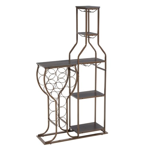 Grey 11 Bottle Wine Bakers Rack, 5 Tier Freestanding Wine Rack with - Image 3