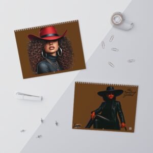 2026 Afro-Cowgirl Wall Calendar — Black Art Portraits Monthly Calendar Brown