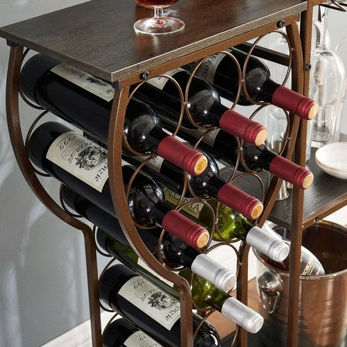 Grey 11 Bottle Wine Bakers Rack, 5 Tier Freestanding Wine Rack with - Image 5