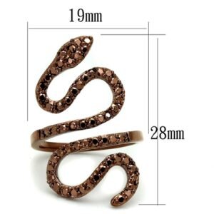 Alternative view of 3W1150 - IP Coffee light Brass Ring with AAA Grade CZ  in Light Coffee