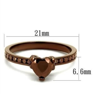 Alternative view of 3W1191 - IP Coffee light Brass Ring with AAA Grade CZ  in Light Coffee