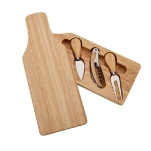 Wine Bottle-Shaped Cheese Board & Tool Set