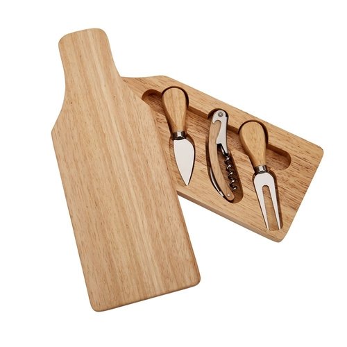 Wine Bottle-Shaped Cheese Board & Tool Set