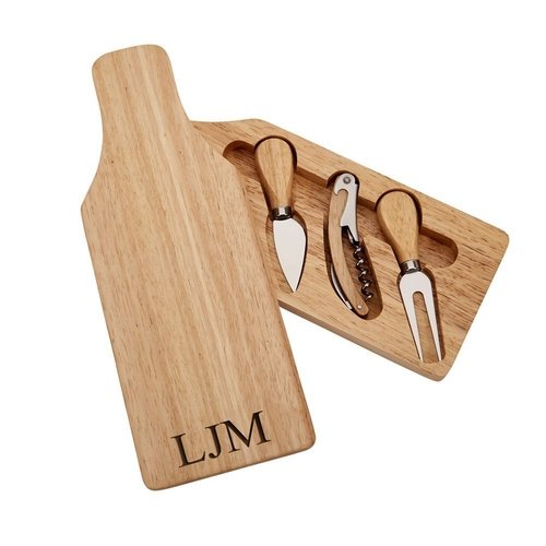 Wine Bottle-Shaped Cheese Board & Tool Set - Image 4