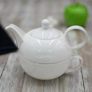 White Set: Teapot 13 Oz | 375 Ml & Cup 11 Oz | 340 Ml
