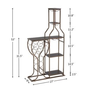 Alternative view of Grey 11 Bottle Wine Bakers Rack, 5 Tier Freestanding Wine Rack with