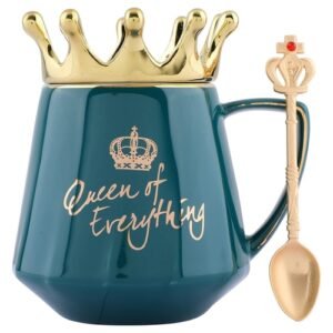 Queen Crown Coffee Mug with Spoon Gift 350ml