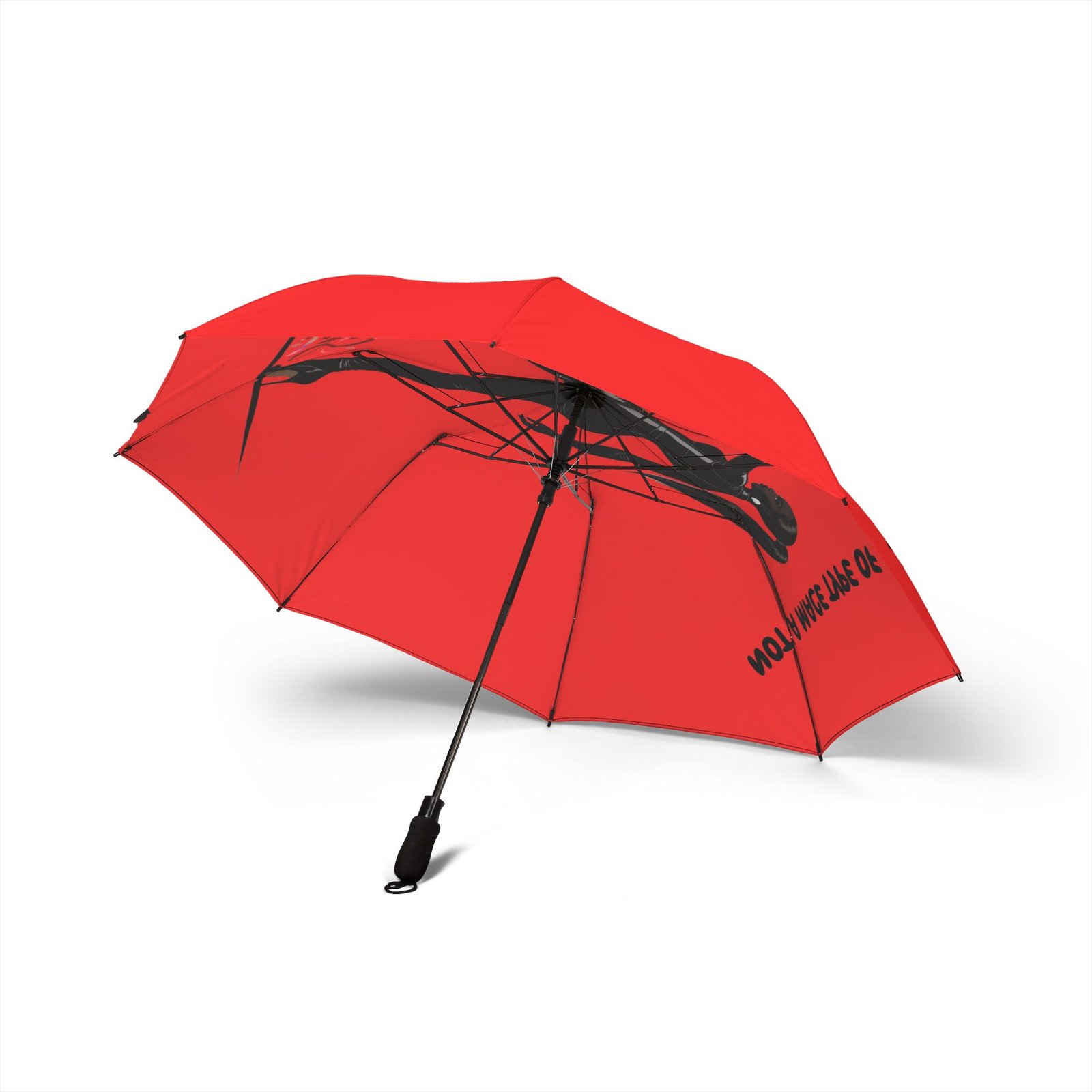 103921469894524372_2048.jpeg Foldable Umbrella — Red Samurai Silhouette with 'To Make Type Of Order' Graphic - Image 3